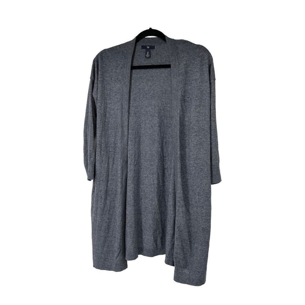 Gap Factory Heather Blue‎ Cotton Blend Open Cardigan